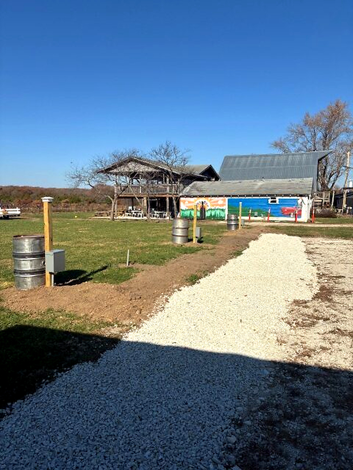 Electric RV camping area at Prairie Barn Winery