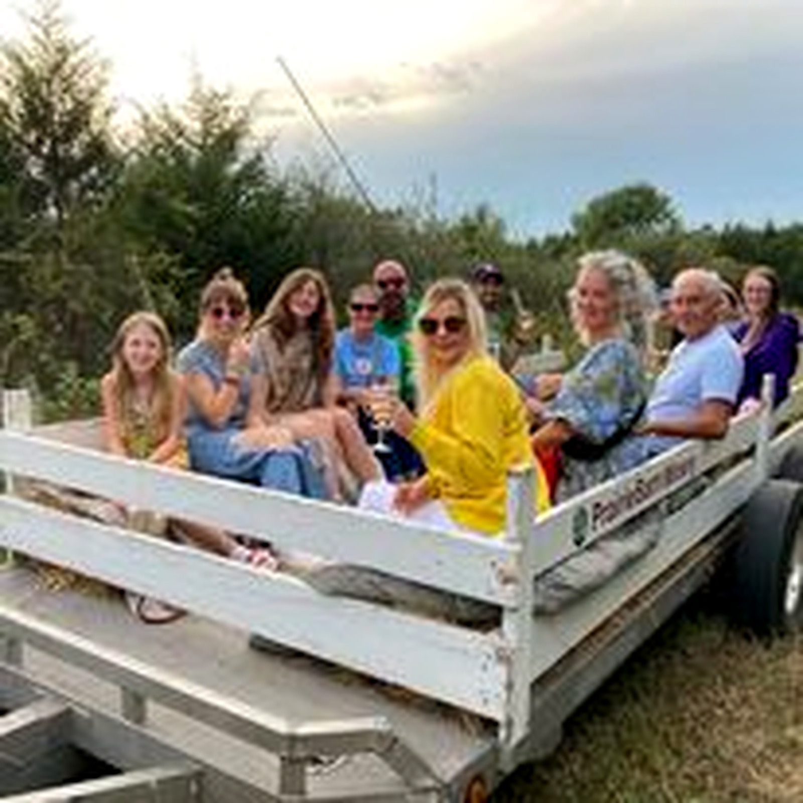 Guests enjoying a Prairie Barn hayride