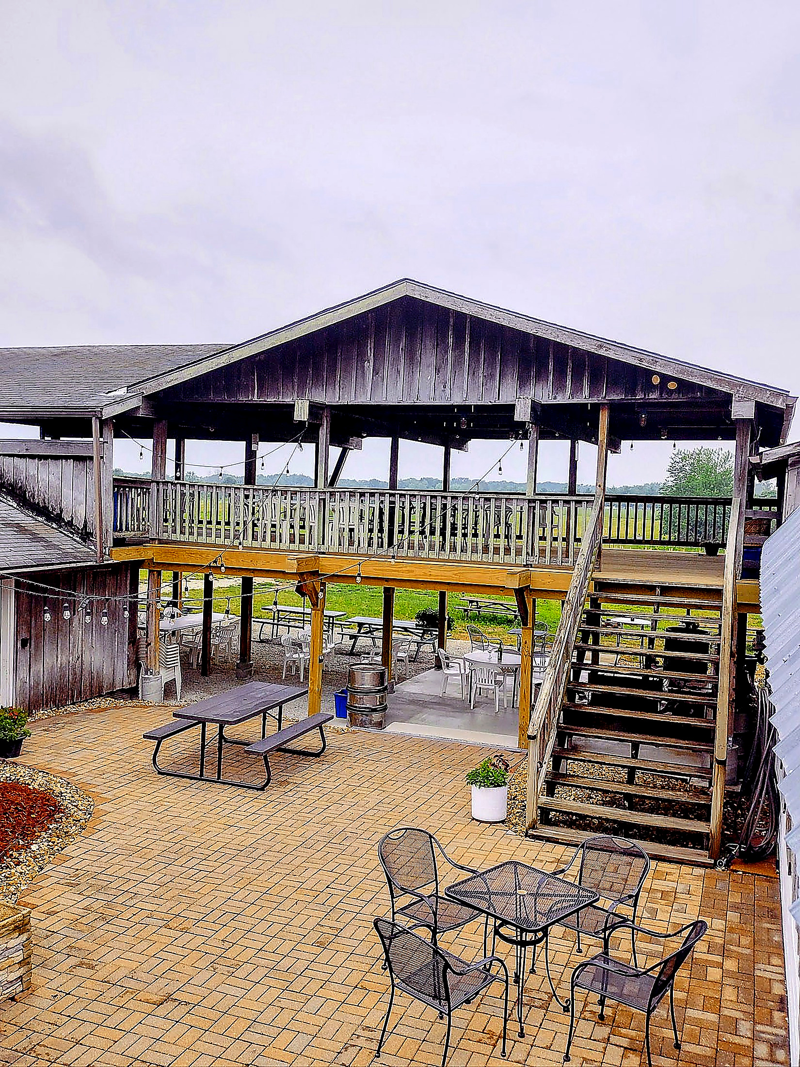 Prairie Barn Winery's open-air deck and gathering space